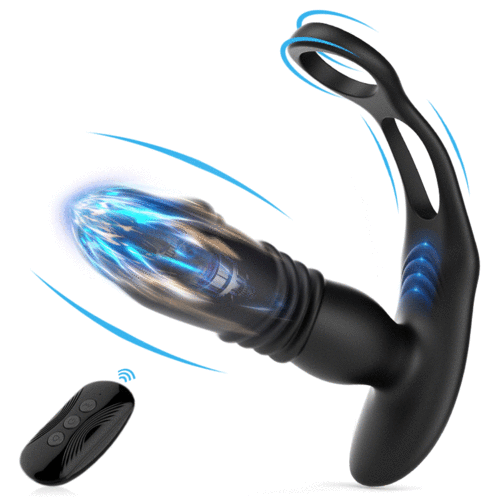 JFtoys -Thrusting & 12 -Vibrating Cock Rings Prostate Massager