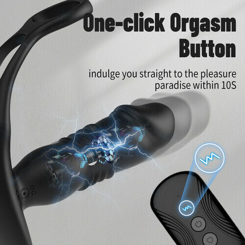 JFtoys -Thrusting & 12 -Vibrating Cock Rings Prostate Massager