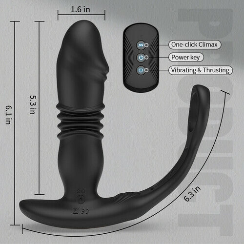 JFtoys -Thrusting & 12 -Vibrating Cock Rings Prostate Massager