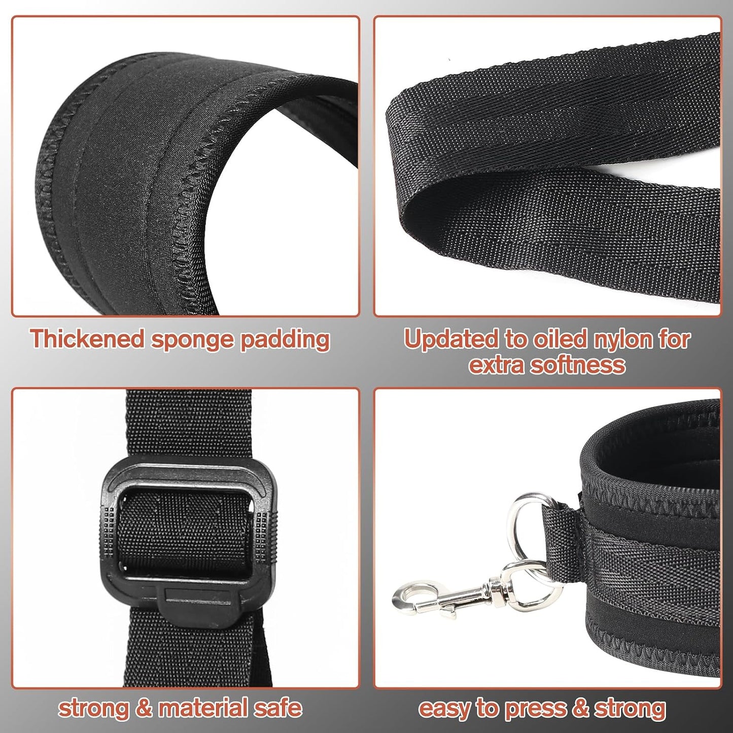 with Handcuffs Neck to Thigh/Ankle, Adjustable Leg Straps&Handcuffs for SM Adult Couples Game Play, Sex Toy for Women Beginner Leg Straps Tie Set Rope