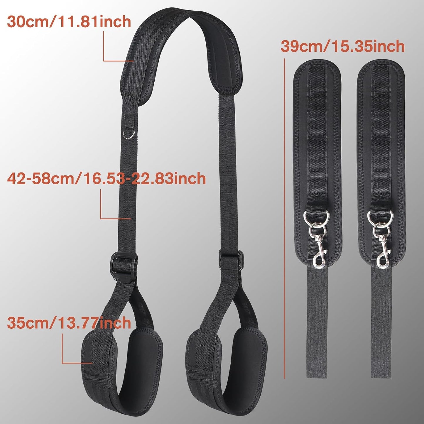 with Handcuffs Neck to Thigh/Ankle, Adjustable Leg Straps&Handcuffs for SM Adult Couples Game Play, Sex Toy for Women Beginner Leg Straps Tie Set Rope
