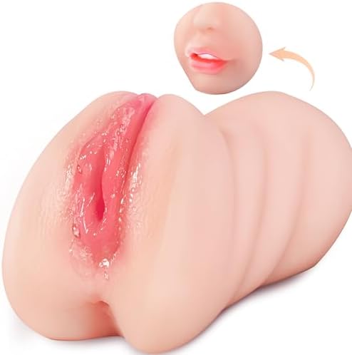 3 in 1 Pocket Pussy Male Masturbators with Lifelike Face, Sex Doll with Realistic Textured Mouth Vagina and Tight Anus, Masturbator Male Stroker Deep Throat Oral Adult Sex Toys for Men Pleasure