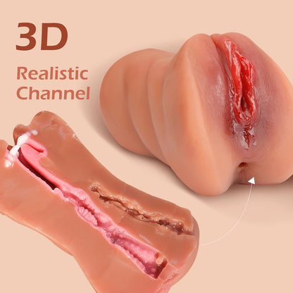 3 in 1 Pocket Pussy Male Masturbators with Lifelike Face, Sex Doll with Realistic Textured Mouth Vagina and Tight Anus, Masturbator Male Stroker Deep Throat Oral Adult Sex Toys for Men Pleasure