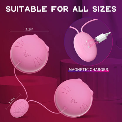 10 Modes Nipple Vibrators Breasts Adsorption Stimulator Wearable Masturbator Massager For Women Men Vibrating Cat Adult Sex Toys