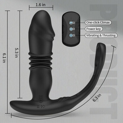 JFtoys -Thrusting & 12 -Vibrating Cock Rings Prostate Massager