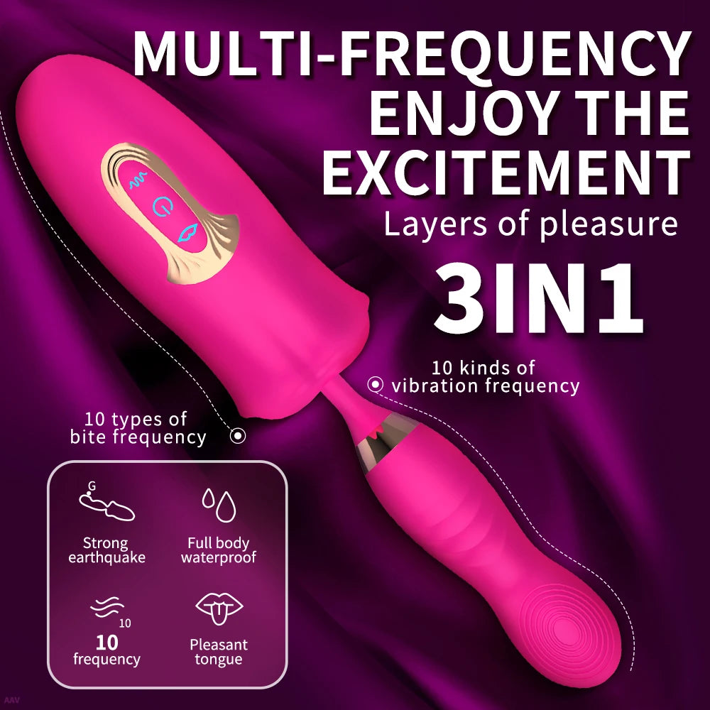 2 In 1 Bite Suction Vibrators For Women Clitoris Sucking Stimulator Vagina G Spot Insert Dildo Vibrators Adults Sex Toy Massager