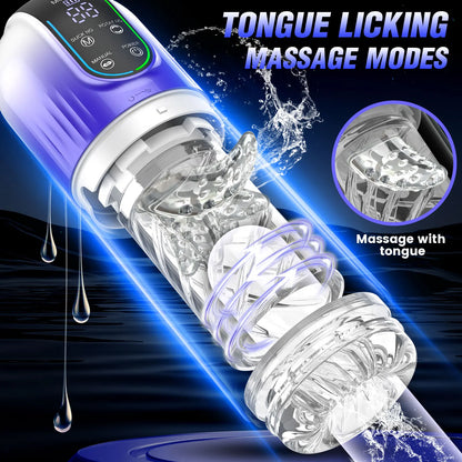 2024 Automatic Telescopic Rotation Male Masturbator Real Pocket Pussy Blowjob Machine Sex Toys for Men Piston Masturbation Cup