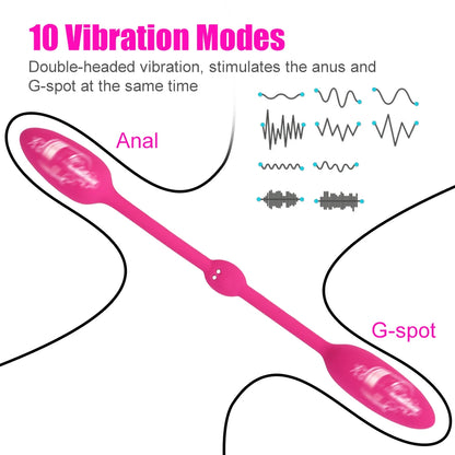 28cm Long Two Vaginal Balls Vibrators for Women Clitoris Stimulator Nipple Clamps Anal Plug Female Masturbator Panties Sex Toys