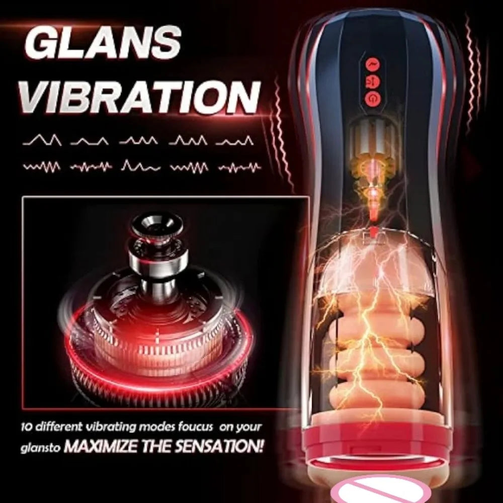 3 in 1 Male Masturbators Cup Realistic Sleeve Thrust Male Masturbation Cup Blowjob Sucking Penis Vibrator Sex Toys for Men 18+