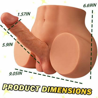 Austin 9.7 LBS Torso Male Sex Doll with Realistic Dildo and Testis Tight Hole Unisex Sex Toy