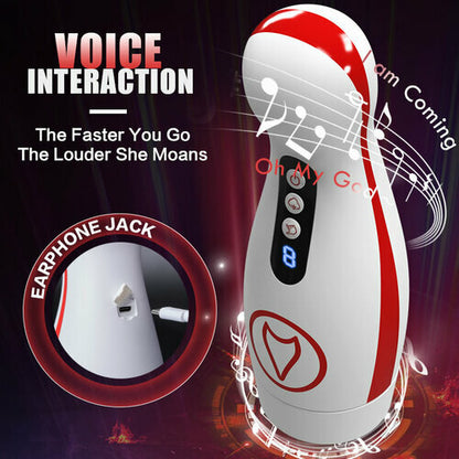 Heated Sucking Masturbator Men Vagina Oral Automatic Retractable Vibrator Penis Persistent Masturbator Adult Sex Toys for Men