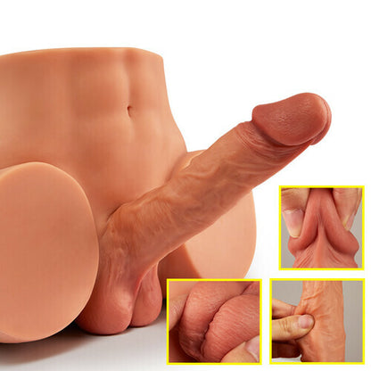 Austin 9.7 LBS Torso Male Sex Doll with Realistic Dildo and Testis Tight Hole Unisex Sex Toy