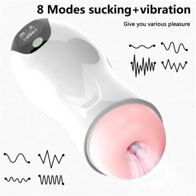 Automatic Intelligent Telescopic Blowjob Masturbator Cup Rotating Real Silicone Vagina Vibrator Male Adult Sex Products Sex Toy