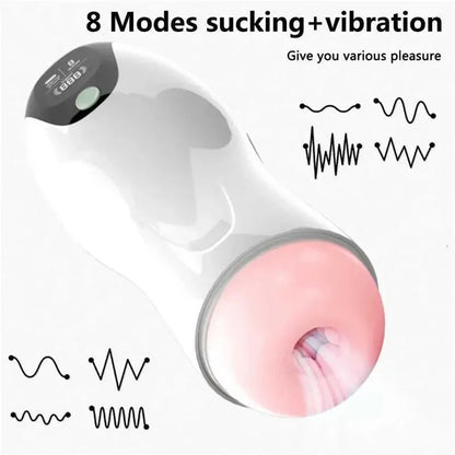 Automatic Intelligent Telescopic Blowjob Masturbator Cup Rotating Real Silicone Vagina Vibrator Male Adult Sex Products Sex Toy