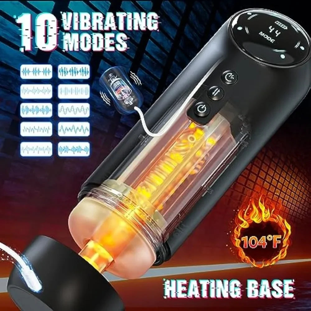 Automatic Male Masturbator Cup 4 Sucking 10 Vibrating Electric Stroker Heating Blowjob Masturbador Sex Machine Sex Toy for Man