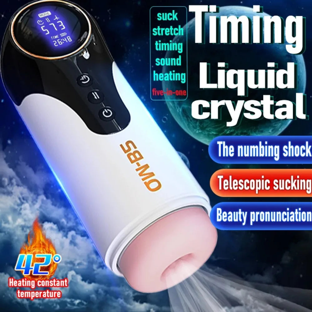 Automatic Masturbation Cup Intelligent Telescopic Heating Vibrator Sucking Blowjob Male Masturbator Penis Sucker Sex Machine 18+