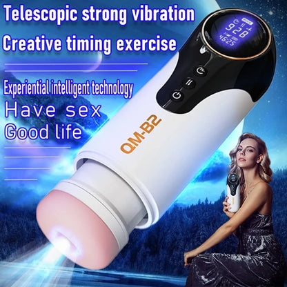 Automatic Masturbation Cup Intelligent Telescopic Heating Vibrator Sucking Blowjob Male Masturbator Penis Sucker Sex Machine 18+