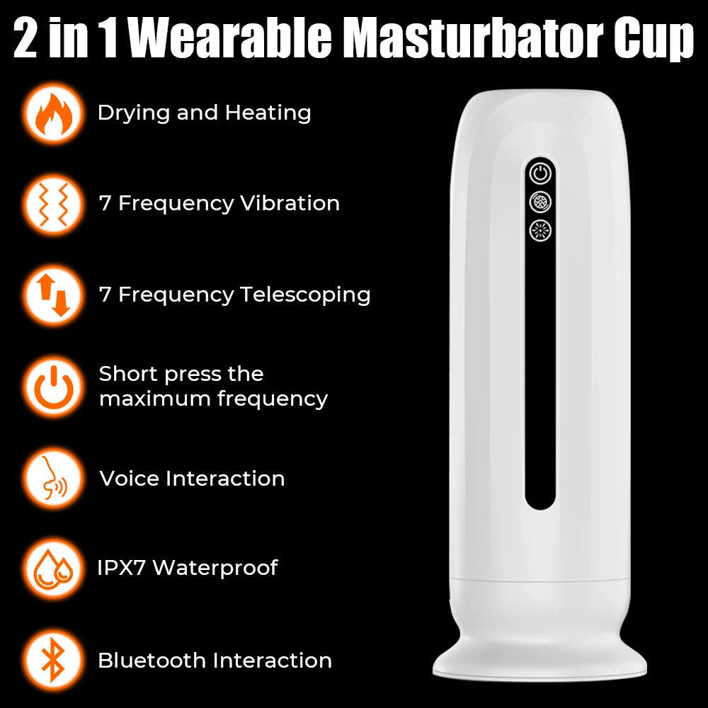 Automatic Stretching Male Masturbator With Strap Belt Artificial Vaginal For Men Penis Exerciser Glans Sucks Vibrators Sex Toys