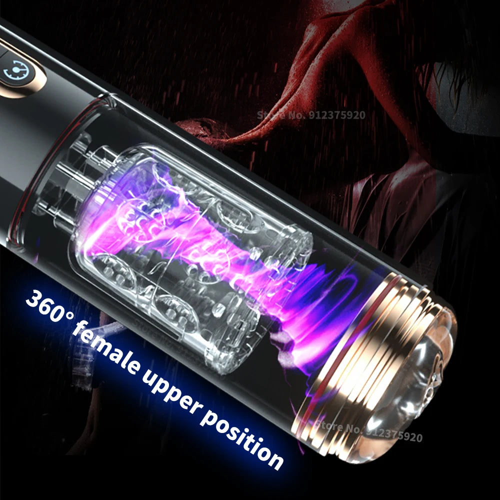 Automatic Telescopic Rotation Sucking Masturbation Cup for Men Real Vagina Blowjob Suction Sex Toys Male Masturbator Adults 18