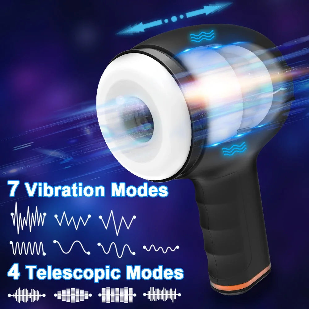 Automatic Thrusting Male Masturbator Telescopic Vibartion Blowjob Masturbation Goods Dual Open-Ended Sex Machine  Adult Supplies