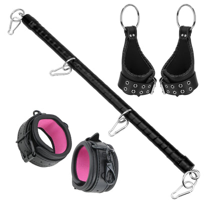 Bondage Sets Metal Spreader Bar PU Leather Handcuffs Ankle Hand Cuffs Holder Sex Toys For Women Men 18 Adults Games Sex Machine