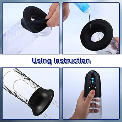 Electric Penis Pump Sex Toys for Men Male Masturbator Penis Extender Penile Vacuum Pump Penis Enlargement Enhancer Massager Ring