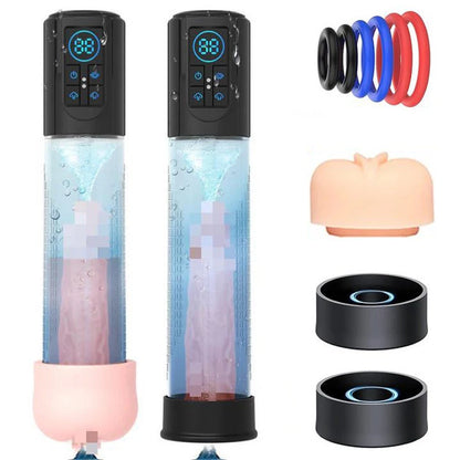 Electric Penis Pump Sex Toys for Men Male Masturbator Penis Penile Vacuum Pump Penis Enlargement Enhancer Massager Ring