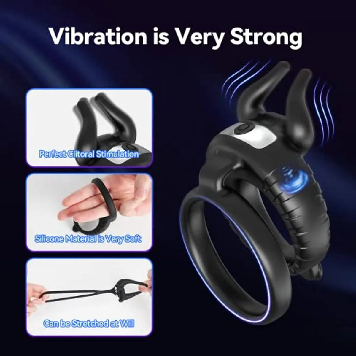 For Couples Vibrating Penis Ring Delay Ejaculation Cock Ring G Spot Vibrator Sex Toys For Men Vagina Clitoris Stimulate Rings