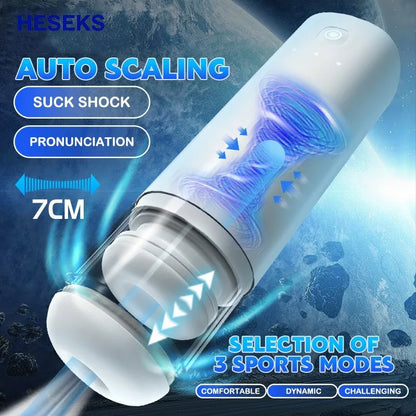 Fully Automatic Telescopic Masturbation Cup Sucking Multi-frequency Vibration Intelligent Sound Adult Sexual Supplies Sex Toy