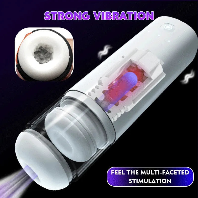 Fully Automatic Telescopic Masturbation Cup Sucking Multi-frequency Vibration Intelligent Sound Adult Sexual Supplies Sex Toy