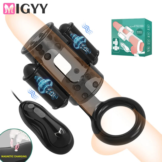 Glans Vibrators Male Masturbation Adult Sex Toy For Men Glans Trainer Male Delay Lasting Trainer Vibrators For Men Penis Massage