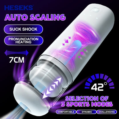 HESEKS Automatic Telescopic inside outside Sucking Vibration Masturbators For Men Real Blowjob Pussy Vaginas For Men 18