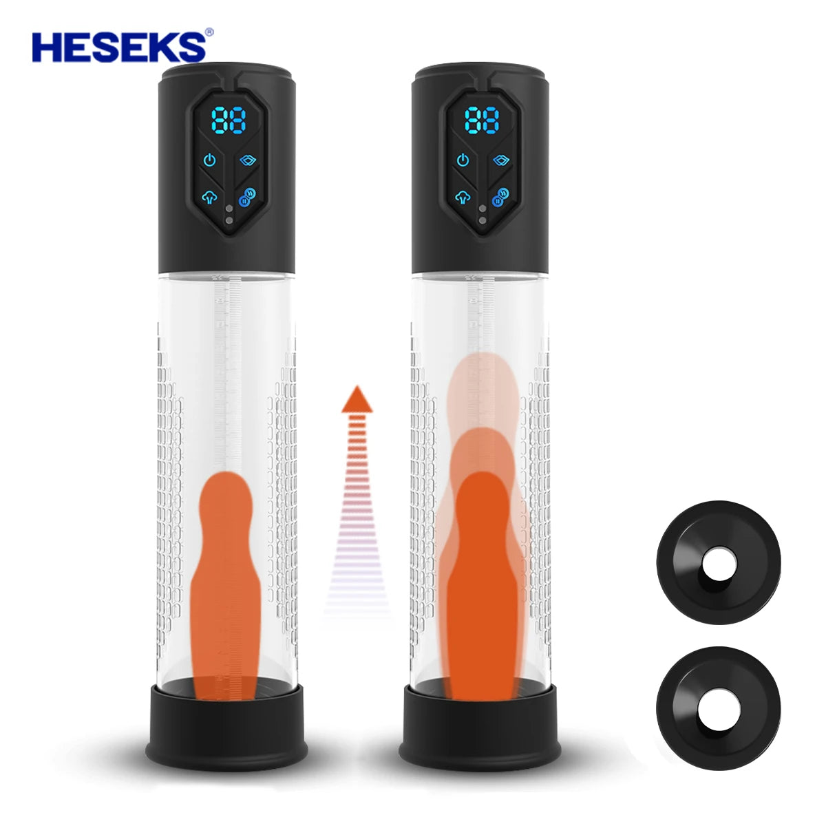 HESEKS IPX78 Penis Pump for Enlargement Electric Vacuum Pump with 7 Suction Levels Waterproof Sex Toy Masturbators for Men