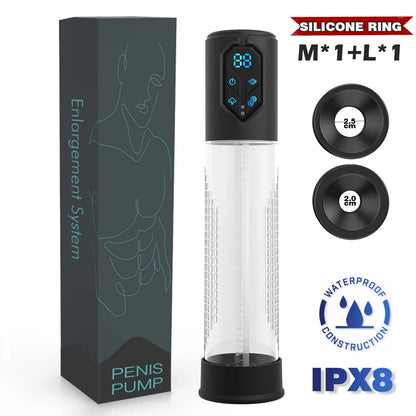 HESEKS IPX78 Penis Pump for Enlargement Electric Vacuum Pump with 7 Suction Levels Waterproof Sex Toy Masturbators for Men