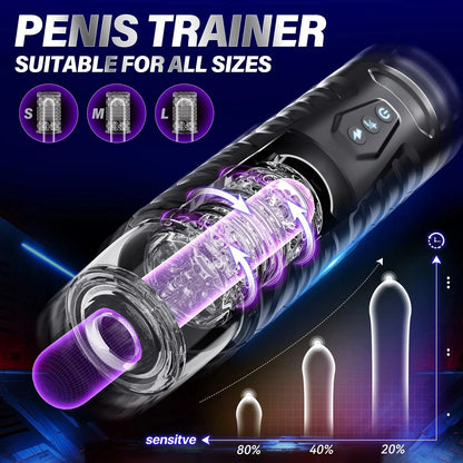 Hannibal Automatic Male Masturbators 7 Thrusting & Rotating Suction Cup for Penis Stimulation Pocket Pussy Adult Toys for Men