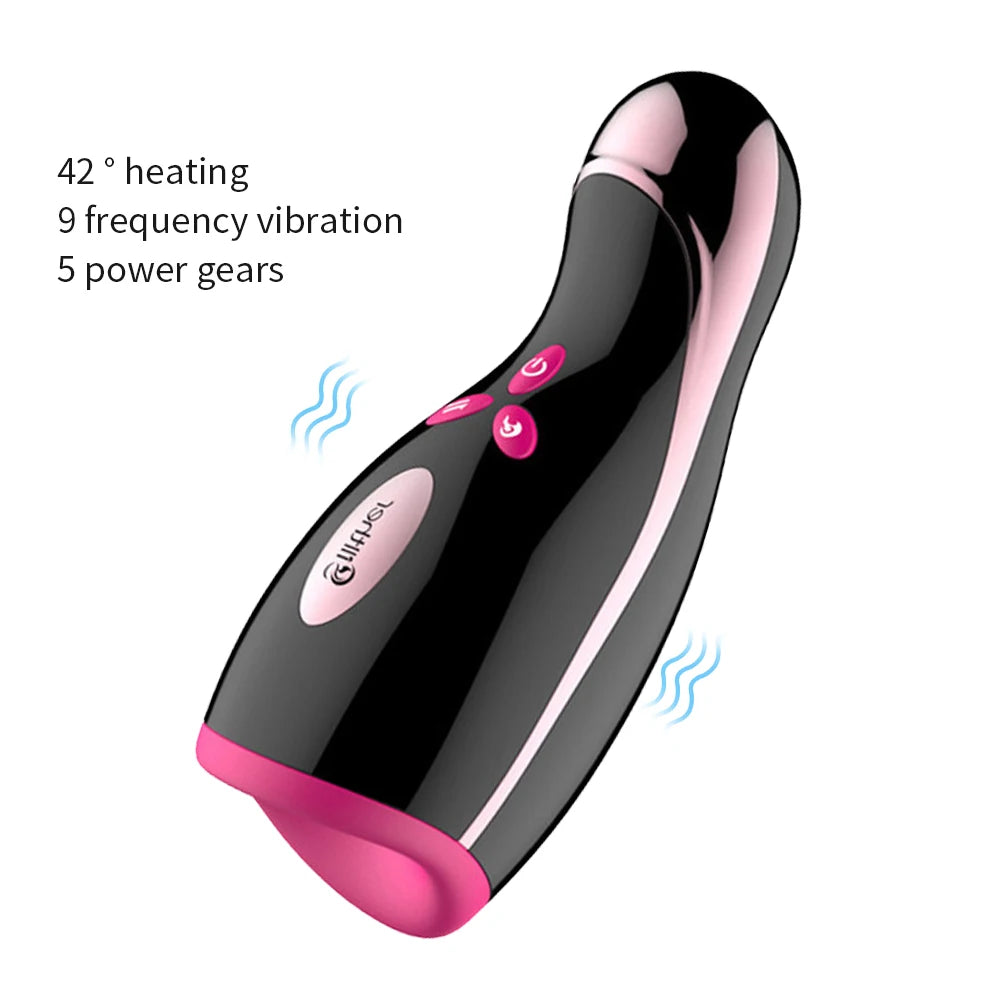 Heated Sucking Masturbator Men Vagina Oral Automatic Retractable Vibrator Penis Persistent Masturbator Adult Sex Toys for Men