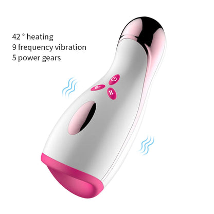 Heated Sucking Masturbator Men Vagina Oral Automatic Retractable Vibrator Penis Persistent Masturbator Adult Sex Toys for Men