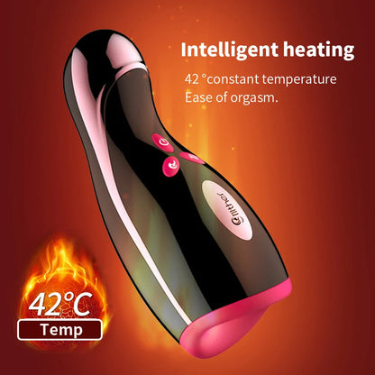 Heated Sucking Masturbator Men Vagina Oral Automatic Retractable Vibrator Penis Persistent Masturbator Adult Sex Toys for Men