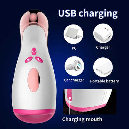 Heated Sucking Masturbator Men Vagina Oral Automatic Retractable Vibrator Penis Persistent Masturbator Adult Sex Toys for Men