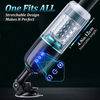 Male Masturbaters Automatic Handsfree Telescopic Cup Rotated Stroker Men Sex Toy