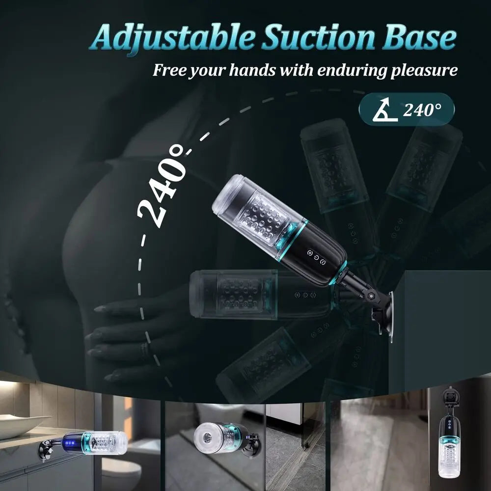 Male Masturbaters Automatic Handsfree Telescopic Cup Rotated Stroker Men Sex Toy