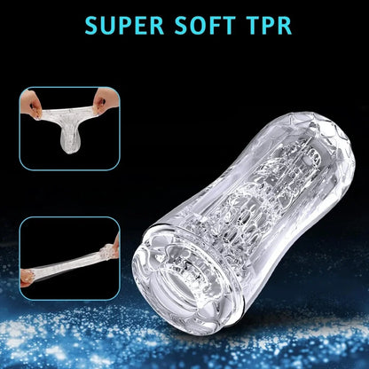 Male Masturbator Cup Soft Pussy Sex Toys for Man Hand-held Blowjob Sucking Vacuum Masturbator Cup for Men Exercise Sex Products