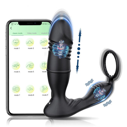 Male Thrusting Prostate Massager Bluetooth APP Vibrator for Men Gay Anal Plug Wireless Remote Butt Plug Sex Toy for Couples 18