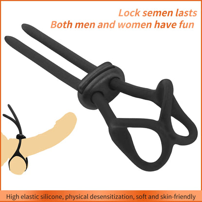 NEW Double Adjustable Penis Ring Rope Silicone Cock Rings Sex Toys Adults Men Male Lasting Cockring Sex Shop Delay Ejaculation