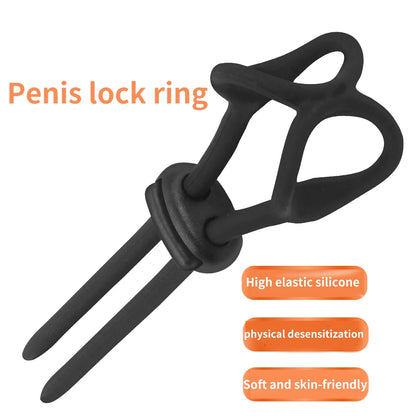 NEW Double Adjustable Penis Ring Rope Silicone Cock Rings Sex Toys Adults Men Male Lasting Cockring Sex Shop Delay Ejaculation