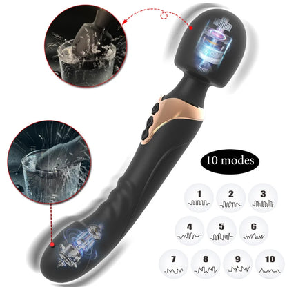 Powerful Dildos Vibrator Dual motor silicone large size Wand G Spot Massager Sex Toy For Couple Clitoris Stimulator for Adults