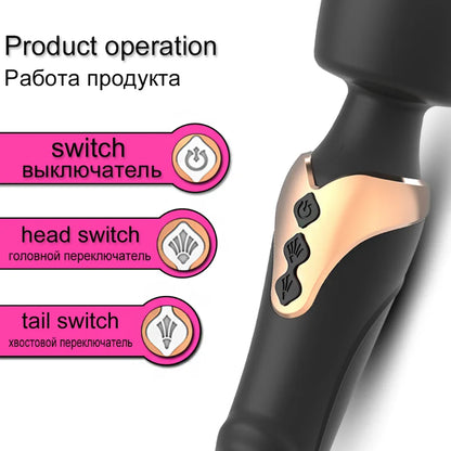 Powerful Dildos Vibrator Dual motor silicone large size Wand G Spot Massager Sex Toy For Couple Clitoris Stimulator for Adults