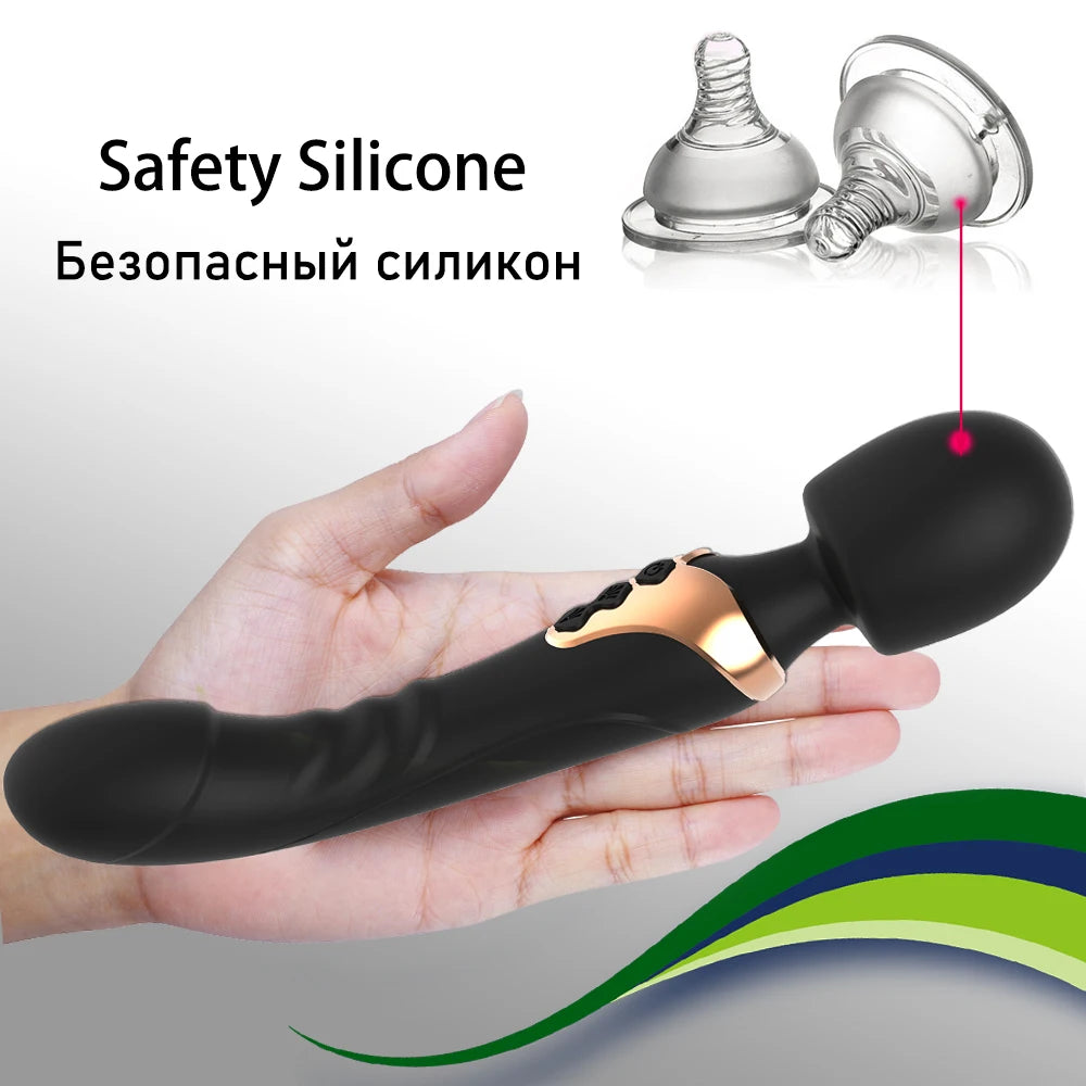 Powerful Dildos Vibrator Dual motor silicone large size Wand G Spot Massager Sex Toy For Couple Clitoris Stimulator for Adults