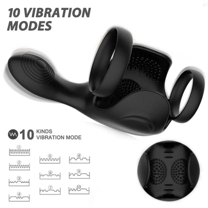 Powerful Prostate Vibrator Testicle Massage Anal Butt Plug Cock Penis Ring Male Masturbator Cocking Sex Toy for Men Gay Sextoy