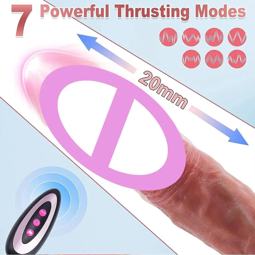 Realistic Heating Thrusting Dildo G Spot Clitoris Anal Stimulator Silicone Suction Cup Huge Penis Adult Sex Toy for Women Couple